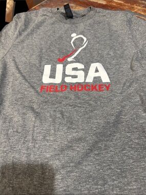 USA Field Hockey Graphic Tee - Gray with White & Red Logo